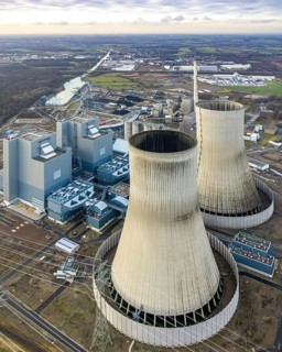 Aerial view of the RWE Westfalen power plant in Uentrop in Hamm, Ruhr area, North Rhine-Westphalia,