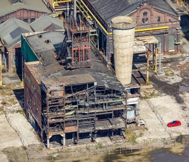 Aerial view, CreativRevier, former Ost Heinrich Robert mine, Herringen, Hamm, Ruhr area, North