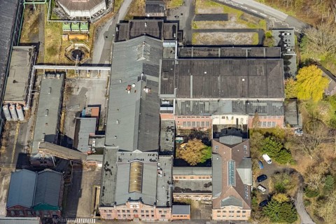 Aerial view, CreativRevier, former Ost Heinrich Robert mine, Herringen, Hamm, Ruhr area, North