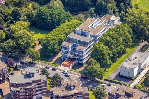 Aerial view, LAG Regional Labour Court Hamm in Uentrop, Hamm, Ruhr area, North Rhine-Westphalia,
