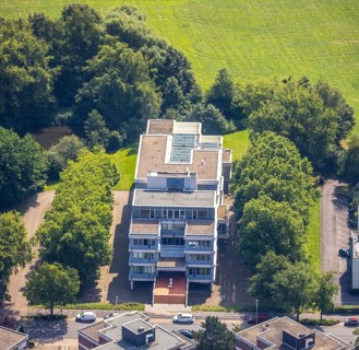 Aerial view, LAG Regional Labour Court Hamm in Uentrop, Hamm, Ruhr area, North Rhine-Westphalia,
