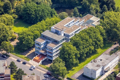 Aerial view, LAG Regional Labour Court Hamm in Uentrop, Hamm, Ruhr area, North Rhine-Westphalia,