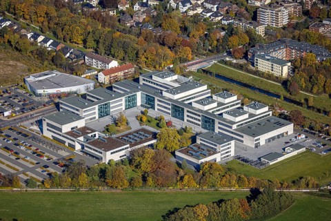 Aerial view, Hamm-Lippstadt University of Applied Sciences in the Mitte district of Hamm, Ruhr