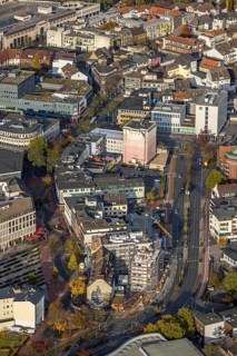 Aerial view, City Neue Bahnhofstraße with new building and Westentorbunker in the district Mitte in