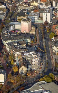 Aerial view, City Neue Bahnhofstraße with new building and Westentorbunker in the district Mitte in