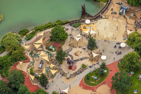 Aerial photo, Maximilianpark leisure park, Uentrop, Hamm, Ruhr area, North Rhine-Westphalia,