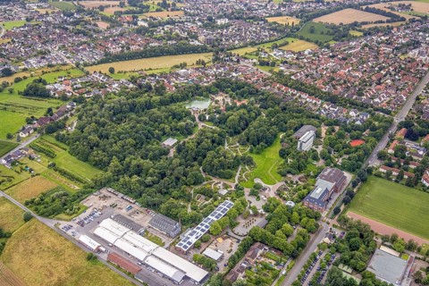 Aerial photo, Maximilianpark leisure park, Uentrop, Hamm, Ruhr area, North Rhine-Westphalia,