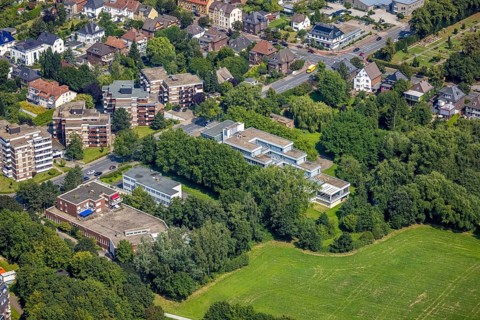 Aerial view, LAG Regional Labour Court Hamm in Uentrop, Hamm, Ruhr area, North Rhine-Westphalia,