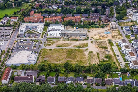 Aerial view, construction area SCI:Q Science Quarter Hamm, Paracelsuspark, Hamm-Lippstadt