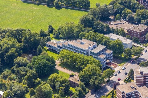 Aerial view, LAG Regional Labour Court Hamm in Uentrop, Hamm, Ruhr area, North Rhine-Westphalia,