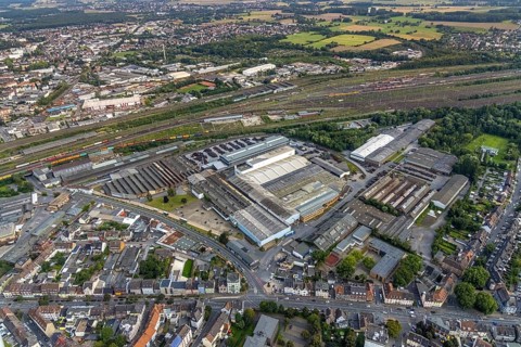 Aerial view, WDI Westfälische Drahtindustrie in Mitte, Wilhelmstraße, Bürgerzentrum Wilhelmstraße,
