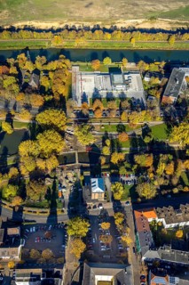 Aerial view, connection between Nordpark and city centre to the water sports centre at the