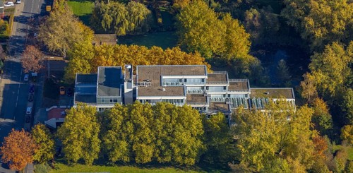 Aerial view, Hamm Regional Labour Court in the Mitte district of Hamm, Ruhr area, North