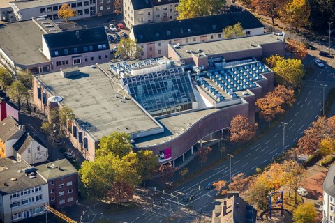 Aerial view, Gustav-Lübcke-Museum in the district Mitte in Hamm, Ruhr area, North Rhine-Westphalia,