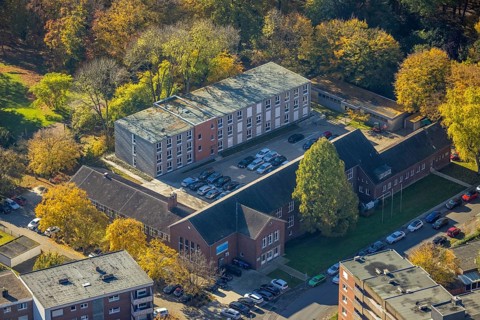 Aerial view, correctional school North Rhine-Westphalia JVS Hamm and former
