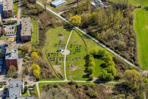 Aerial view, urban gardening in the Kornmersch, Bockum-Hövel, Hamm, Ruhr area, North