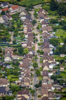 Aerial view, workers' housing estate Isenbecker Hof, Juffernbuschstraße, Herringen, Hamm, Ruhr