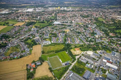 Aerial view, residential area Liboriusweg, Auf dem Daberg, Friedhelm-Hengstenberg-Straße, Pelkum,