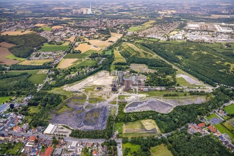 Aerial view, CreativRevier Heinrich Robert, former Ost Heinrich Robert mine, Kissinger Höhe 2 /
