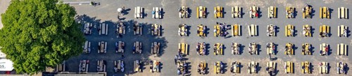 Aerial view of the spa hotel Hamm, spa hotel Bad Hamm, largest beer garden in Hamm, next to the