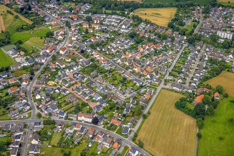 Aerial view, aerial view Braam-Ostwennemar, workers' housing estate Ostwennemar, Uentrop, Hamm,