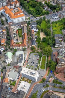 Aerial view, Stadtwerke Hamm, Lutherkirche, Rosengarten and Südring, centre, Hamm, Ruhr area, North