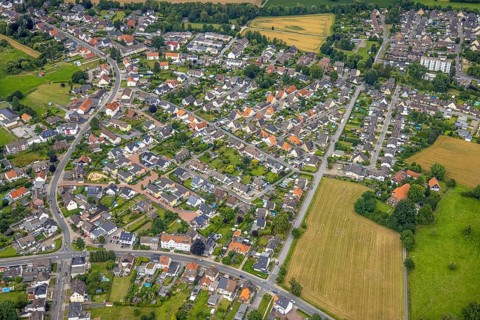 Aerial view, aerial view Braam-Ostwennemar, workers' housing estate Ostwennemar, Uentrop, Hamm,