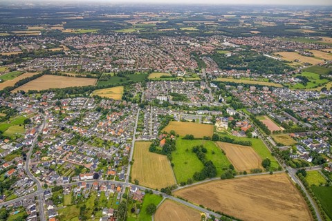 Aerial view, aerial view Braam-Ostwennemar, workers' housing estate Ostwennemar, Uentrop, Hamm,