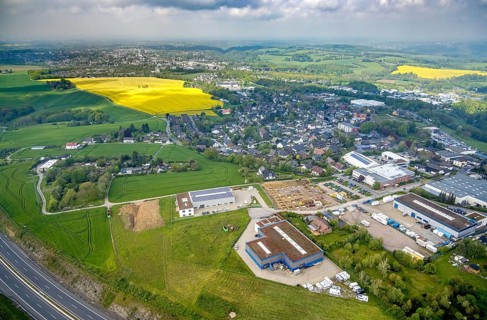 Aerial view, construction site at Humboldtstraße, Hetterscheidt, Heiligenhaus, Ruhr area, North