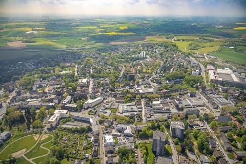 Aerial view, Heiligenhaus, Ruhr area, North Rhine-Westphalia, Germany, DE, Europe, aerial view,