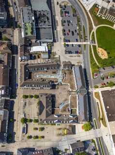 Aerial view, town hall, Leubeck, Heiligenhaus, Ruhr area, North Rhine-Westphalia, Germany,