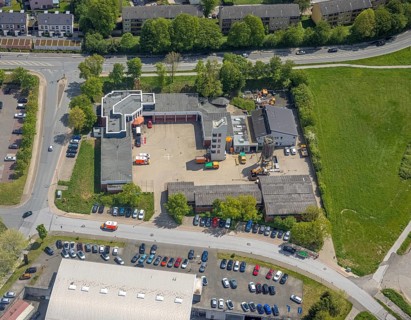 Aerial photo, fire brigade Heiligenhaus, Heiligenhaus, Ruhr area, North Rhine-Westphalia, Germany,
