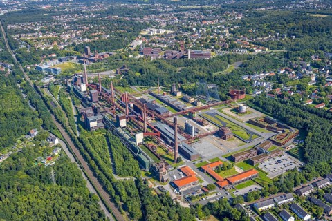 Aerial view, UNESCO World Heritage Zollverein Coal Mine Industrial Complex and Zollverein Coking