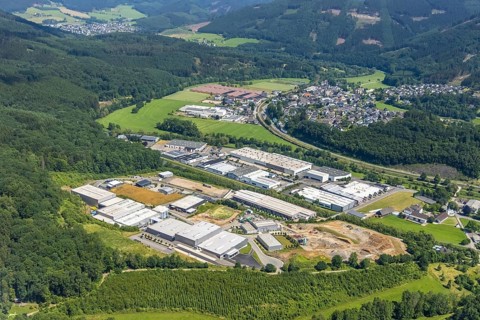 Aerial view, industrial estate Industriestraße and Frielentrop III Kalkofenstraße, 2Frielentrop,