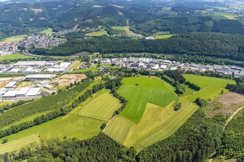 Aerial view, industrial estate Industriestraße and Frielentrop III Kalkofenstraße, 2Frielentrop,