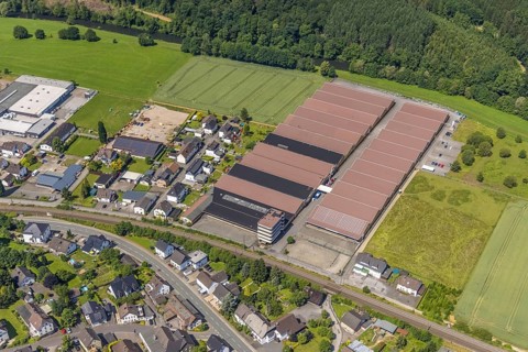 Aerial photograph, Feinblech Systeme GmbH, Lenhausen, Finnentrop, Sauerland, North