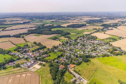 Aerial view, riding centre Christina Plotz and local view district Strickherdicke,