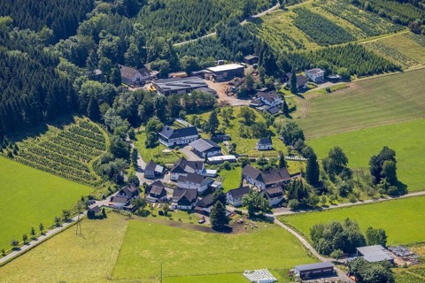 Aerial view, local view Ramscheid, Serkenrode, Finnentrop, Sauerland, North Rhine-Westphalia,