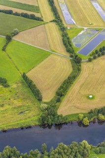 Aerial view, Hammer Waterworks Warmen at the Merschstraße in the district Warmen, Fröndenberg/Ruhr,