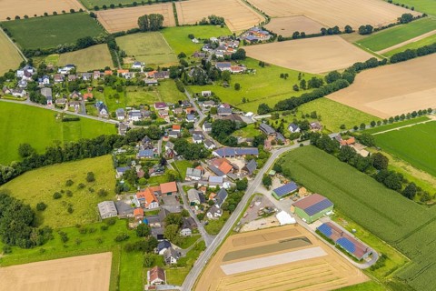 Aerial view, aerial view district Bentrop, Fröndenberg/Ruhr, Ruhr area, North Rhine-Westphalia,