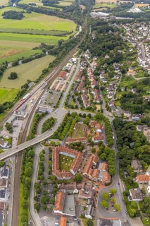 Aerial view, planned reconstruction Harthaer Straße, Wilhelm-Feuerhake-Straße intersection Mendener