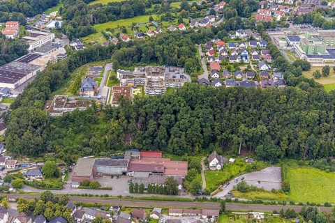 Aerial view, Frömag Maschinenfabrik GmbH and Schmallenbach-Haus Seniorensiedlung in