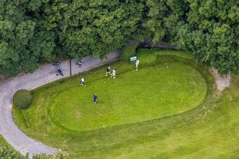 Aerial view, golf course and golf club Unna-Fröndenberg, Fröndenberg/Ruhr, Ruhr area, North