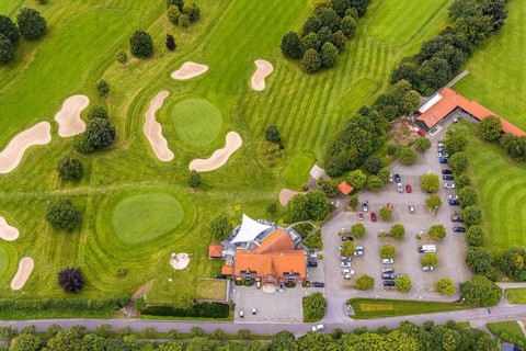 Aerial view, golf course and golf club Unna-Fröndenberg, Fröndenberg/Ruhr, Ruhr area, North