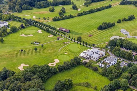 Aerial view, Golf Hotel and Golf Club Gut Neuenhof in Fröndenberg/Ruhr, Ruhr area, North