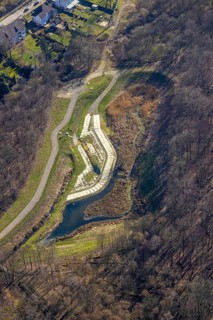 Aerial photo, Picksmühlenbach adit, Bergmannsglück colliery, Buer, Gelsenkirchen, Ruhr area, North