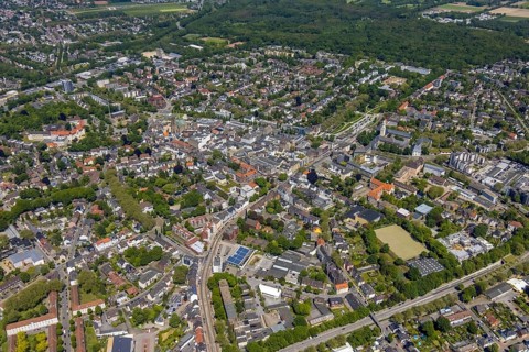 Aerial view, main centre Buer, retail centre, Buer, Gelsenkirchen, Ruhr area, North