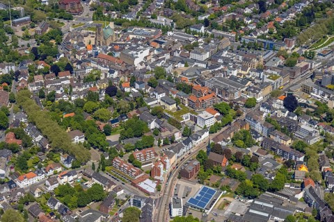 Aerial view, main centre Buer, retail centre, Buer, Gelsenkirchen, Ruhr area, North