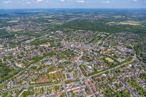 Aerial view, main centre Buer, retail centre, Buer, Gelsenkirchen, Ruhr area, North