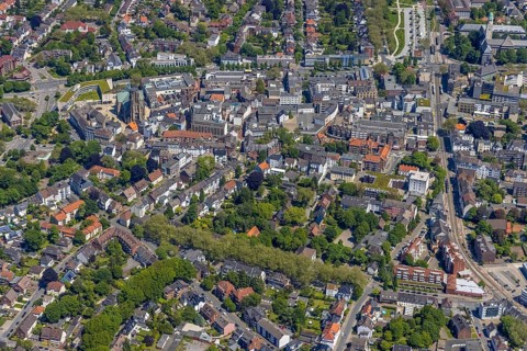 Aerial view, main centre Buer, retail centre, Buer, Gelsenkirchen, Ruhr area, North